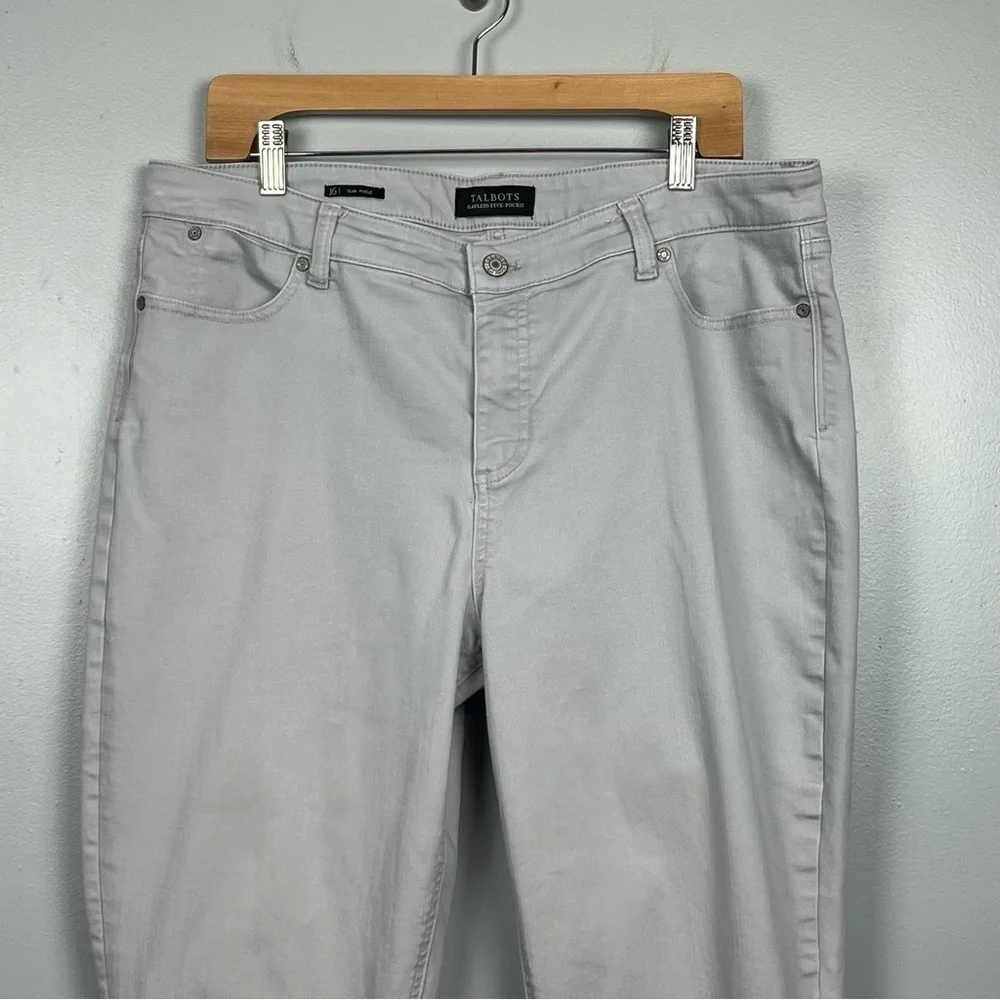 Talbots gray Flawless Five Pocket Slim Ankle denim jeans, size 16. - Picture 3 of 8